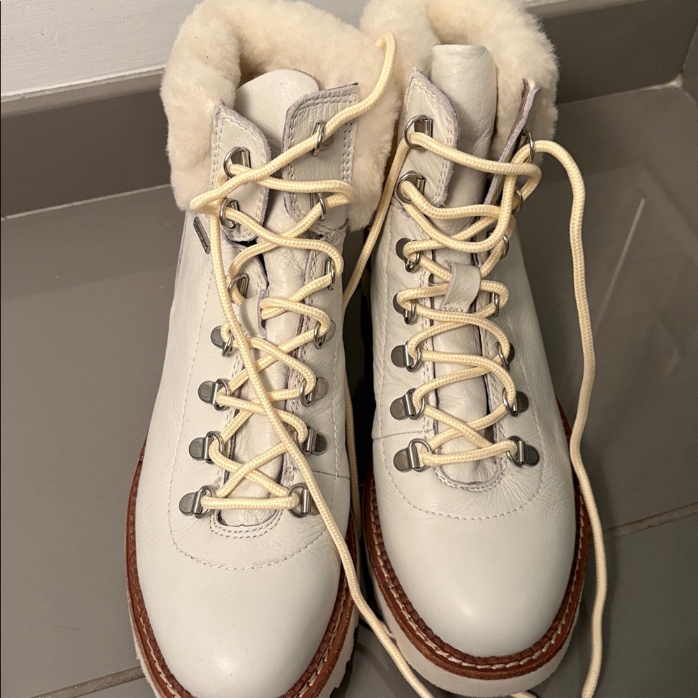 All weather white snow boots
